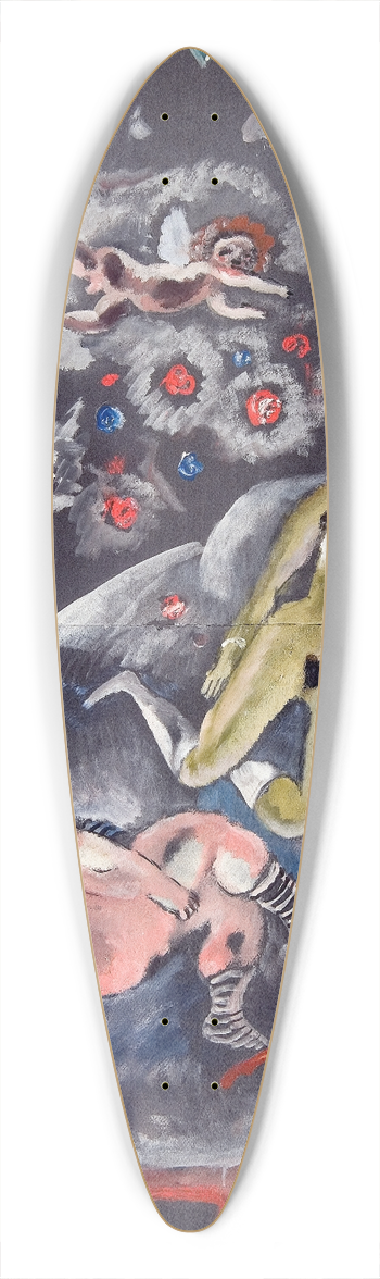 Jules Pascin - Two Figures and Cupid 39.3 inch art pintail longboard deck