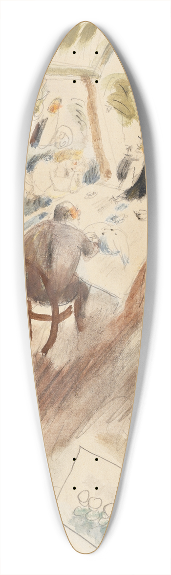 Jules Pascin - Two Men Dining 39.3 inch art pintail longboard deck