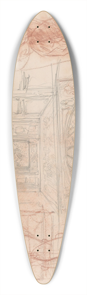 Jules Schmalzigaug - Architectural Elements 39.3 inch art pintail longboard deck