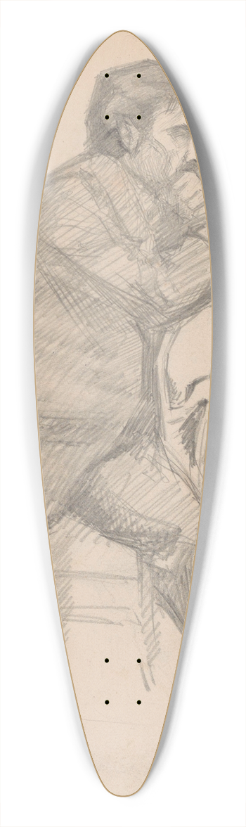 Jules Schmalzigaug - Seated Man 39.3 inch art pintail longboard deck