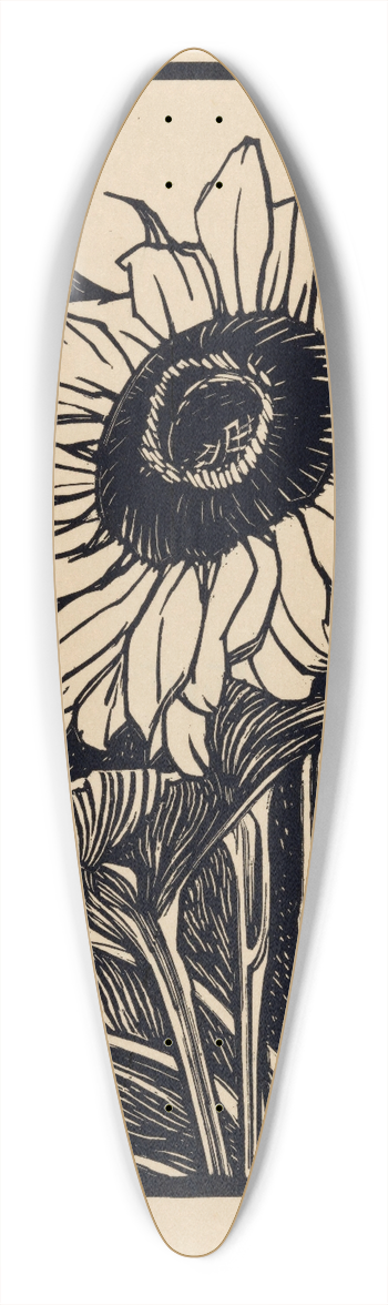 Julie de Graag - Zonnebloem 39.3 inch art pintail longboard deck