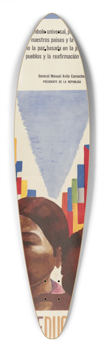 Julio Prieto - Secretaria de Educacion Publica 39.3 inch art pintail longboard deck