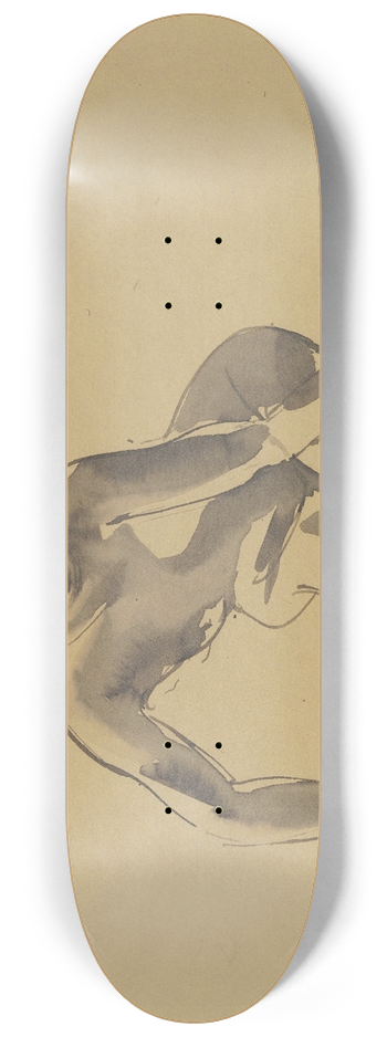 Georg Kolbe - Weiblicher Akt, kniend die Hnde nach vorne auf den Boden sttzend 8.25 inch art skate deck