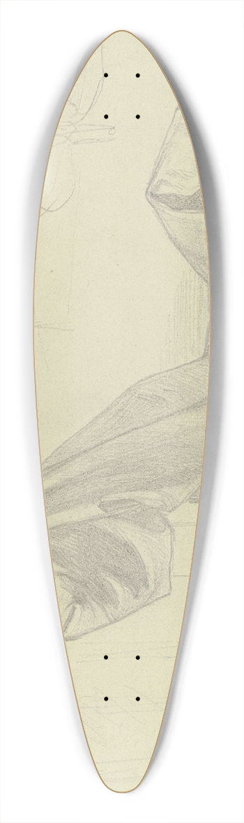 Julius Hamel - Gewandstudie zur flehenden Helfensteinerin im Bauernkrieg 39.3 inch art pintail longboard deck