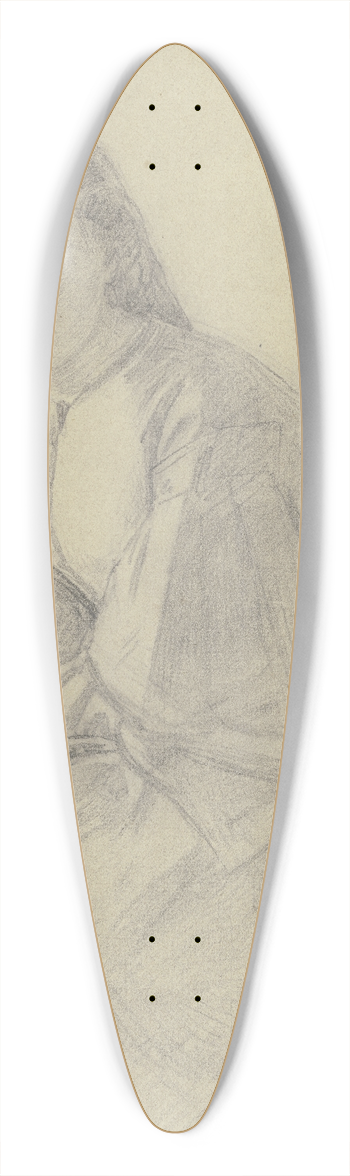 Julius Hamel - Sitting girl 39.3 inch art pintail longboard deck
