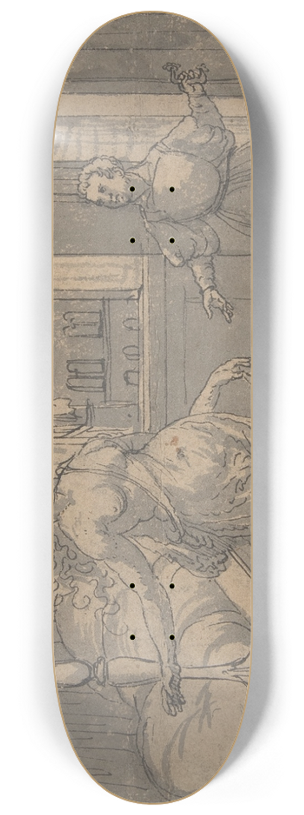 Georg Pencz - Joseph and Potiphars Wife 8.25 inch art skate deck