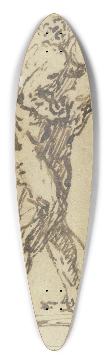 Jusepe de Ribera - Studies of Wrestlers 39.3 inch art pintail longboard deck