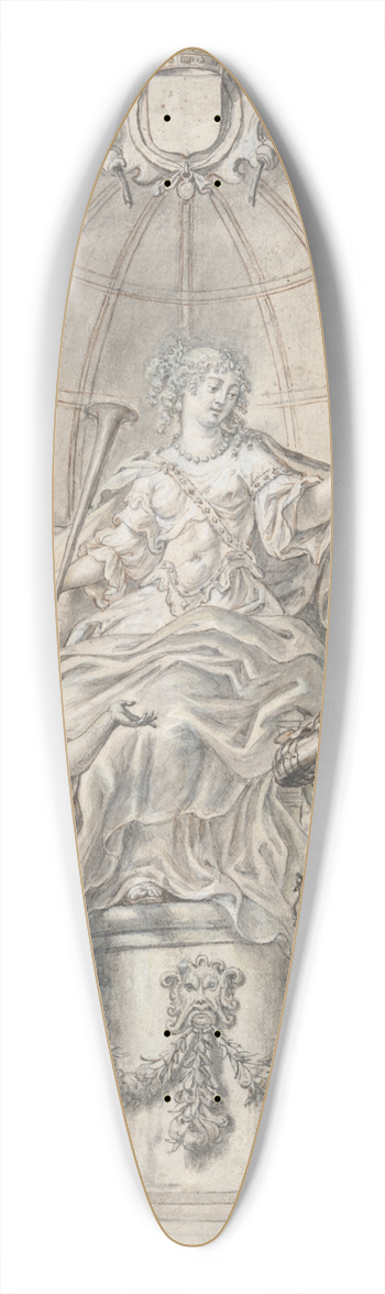 Justus van Egmont - Design for a Frontispiece 39.3 inch art pintail longboard deck