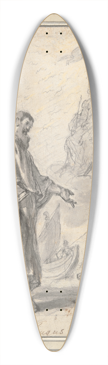 Justus van Egmont - St. Augustine 39.3 inch art pintail longboard deck