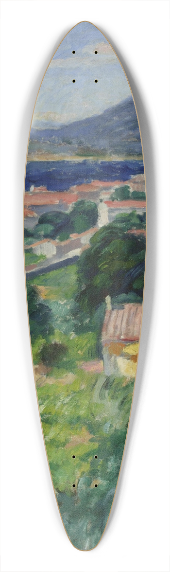 Jzef Pankiewicz - Landscape from Saint-Tropez 39.3 inch art pintail longboard deck
