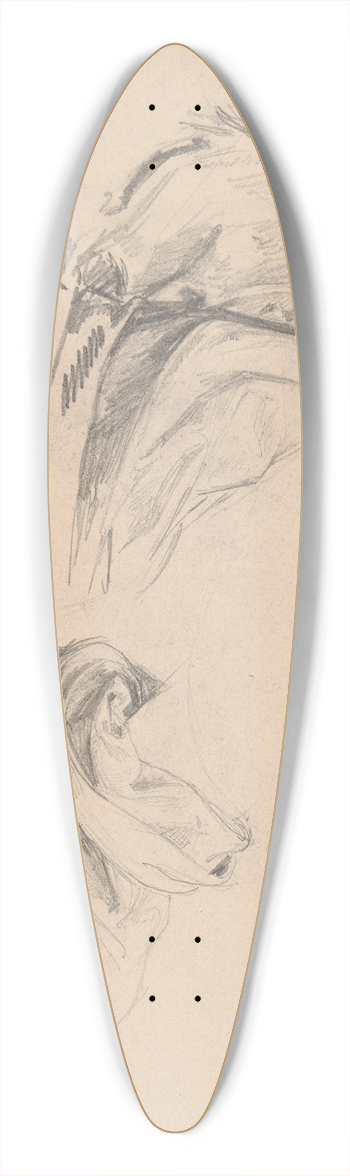 Jzef Simmler - Drapery studies 39.3 inch art pintail longboard deck