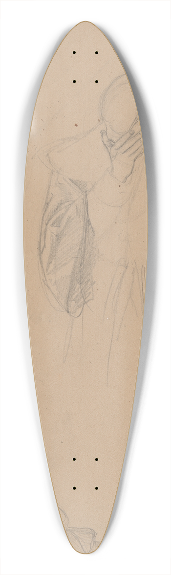 Jzef Simmler - Study to an unidentified figural composition 39.3 inch art pintail longboard deck