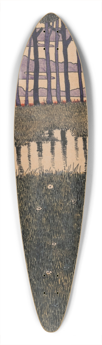 Karel Collens - Landscape 39.3 inch art pintail longboard deck