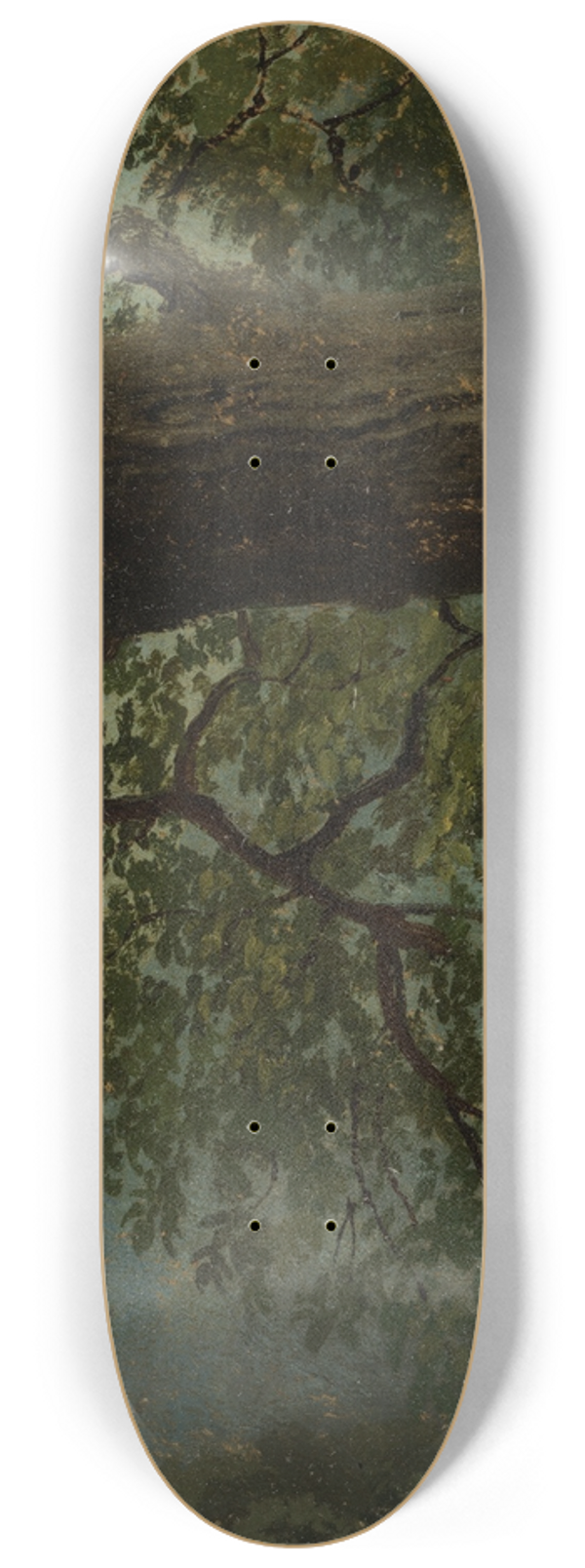 Georg Wilhelm Issel - Studie eines Eichbaums 8.25 inch art skate deck