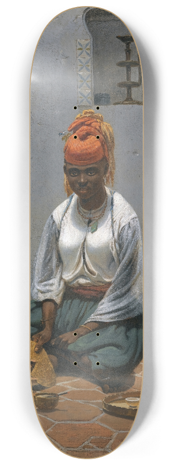 Georg Wilhelm Timm - Making Tea In Algiers 8.25 inch art skate deck