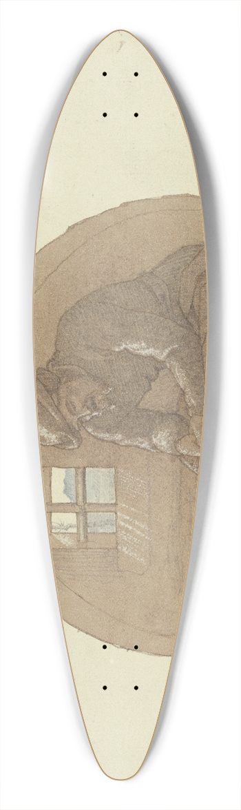 Karl Friedrich Harveng - Old man in prison 39.3 inch art pintail longboard deck