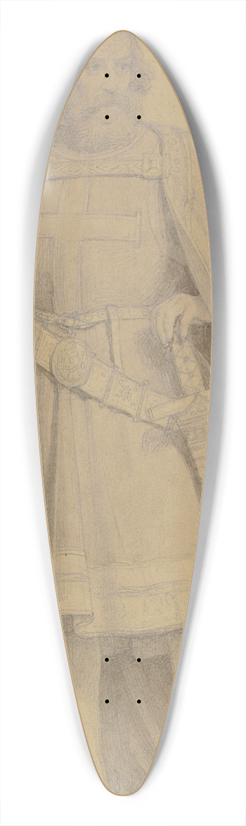 Karl Friedrich Lessing - Kaiser Friedrich I. Barbarossa 39.3 inch art pintail longboard deck