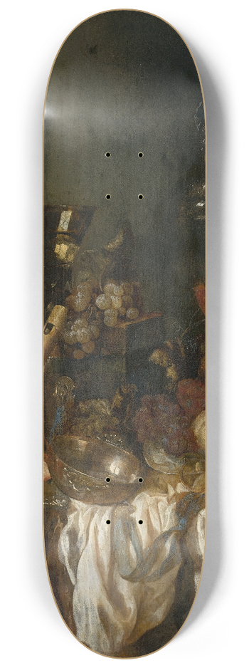 Abraham van Beyeren - Sumptuous Still Life 8.25 inch art skate deck
