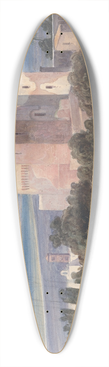 Karl von Blaas - View on Terracina with Mount Circeo 39.3 inch art pintail longboard deck