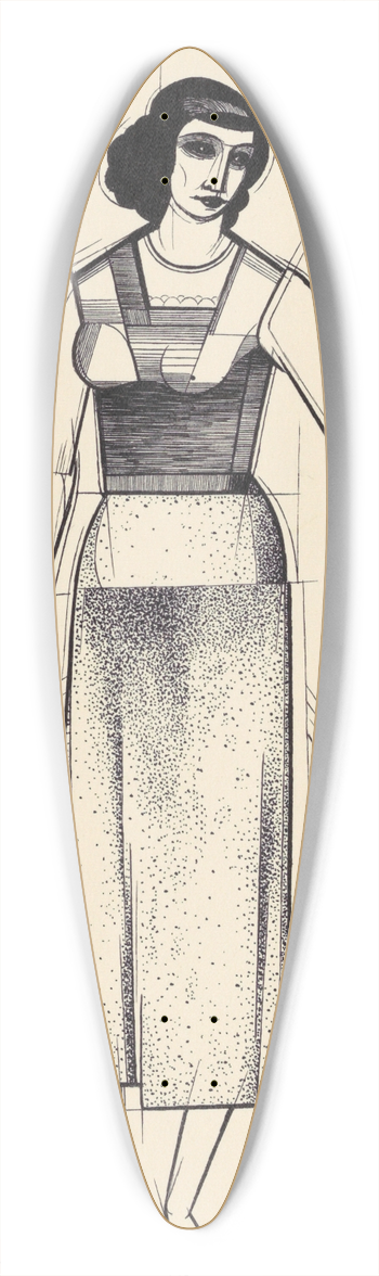 Karl Wiener - Frauenfigur 39.3 inch art pintail longboard deck
