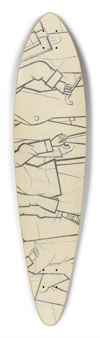 Karl Wiener - Passanten 39.3 inch art pintail longboard deck