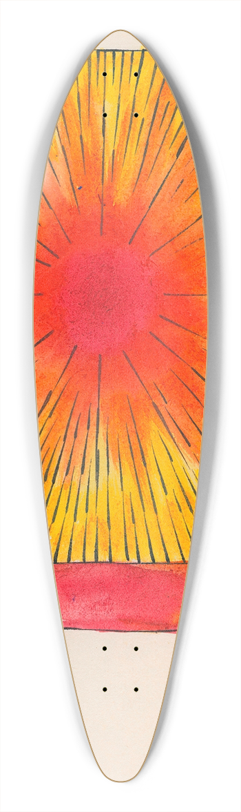 Karl Wiener - Sonne 39.3 inch art pintail longboard deck