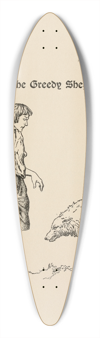 Katharine Pyle - The Greedy Shepherd 39.3 inch art pintail longboard deck