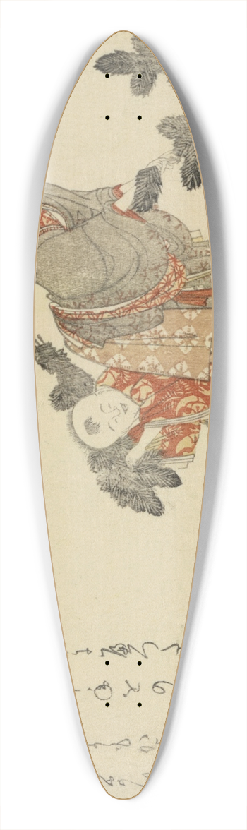 Katsushika Hokusai - Komatsubiki 39.3 inch art pintail longboard deck