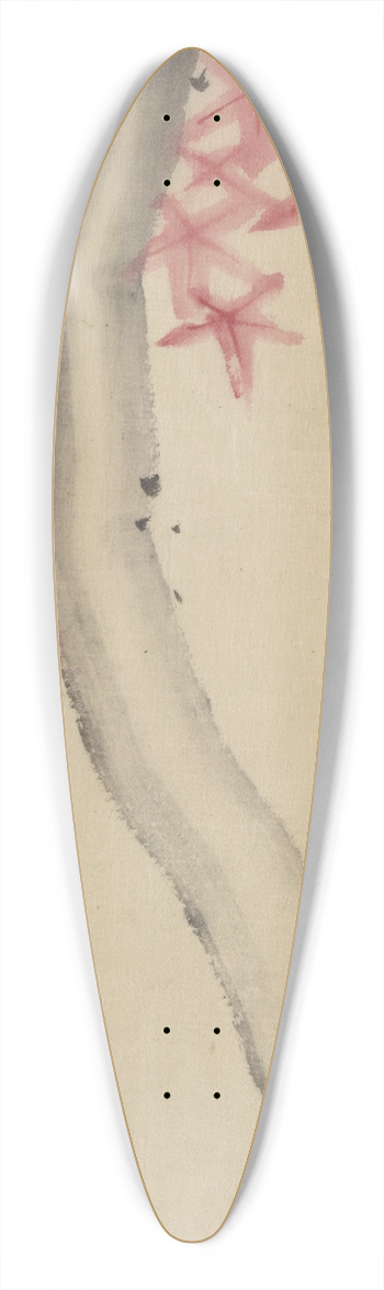 Katsushika Hokusai - Unidentified, possibly a tree branch with red star-shaped leaves or blossoms 39.3 inch art pintail longboard deck