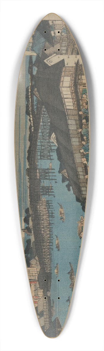 Keisai Eisen - Rygokubashi no sekisho 39.3 inch art pintail longboard deck