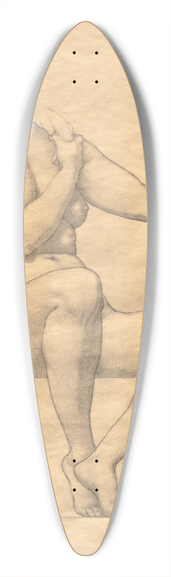 Kenyon Cox - Sketch 39.3 inch art pintail longboard deck
