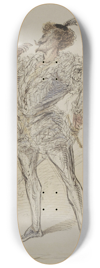 Alexander Ver Huell - Man met zwaard in historisch kostuum 8.25 inch art skate deck