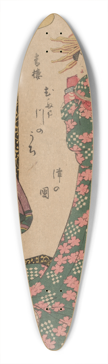 Kikukawa Eizan - Courtesan Beside Kimono Rack 39.3 inch art pintail longboard deck