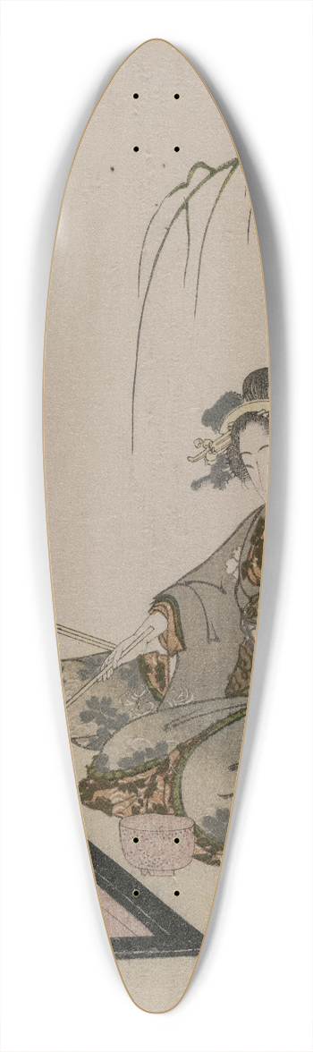 Kikukawa Eizan - Woman Performing the Tea Ceremony 39.3 inch art pintail longboard deck