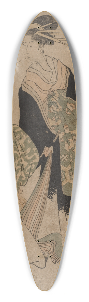 Kitagawa Utamaro - Courtesans and Attendants 39.3 inch art pintail longboard deck