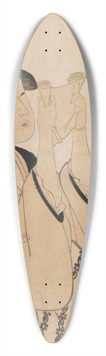 Kitagawa Utamaro - Untitled 39.3 inch art pintail longboard deck
