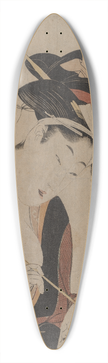 Kitagawa Utamaro - Woman Writing 39.3 inch art pintail longboard deck