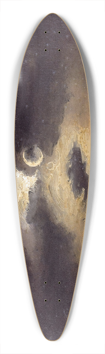 Knud Baade - Clouds in Moonlight 39.3 inch art pintail longboard deck