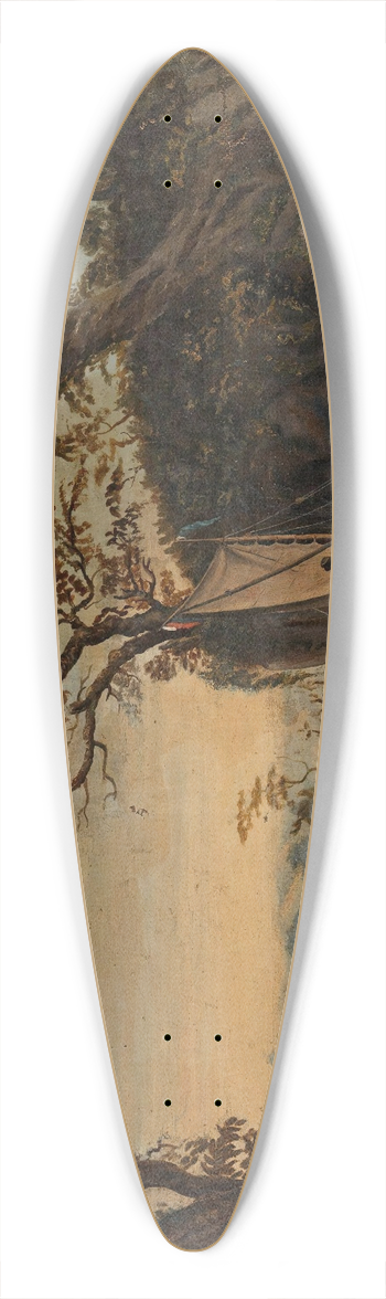 Knud Baade - Landscape 39.3 inch art pintail longboard deck