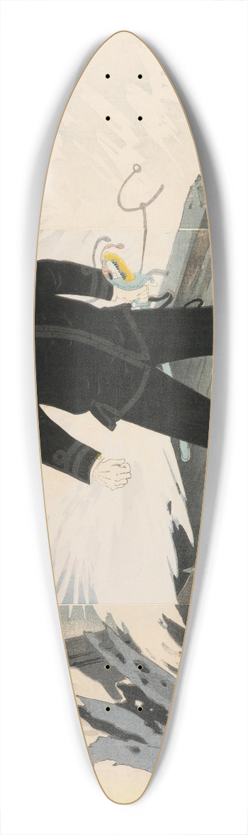Kobayashi Kiyochika - Naval Commander Hirose Takeo 39.3 inch art pintail longboard deck