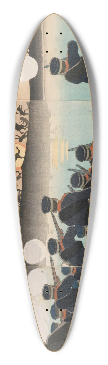 Kobayashi Kiyochika - The Second Armys Assault on Port Arthur 39.3 inch art pintail longboard deck