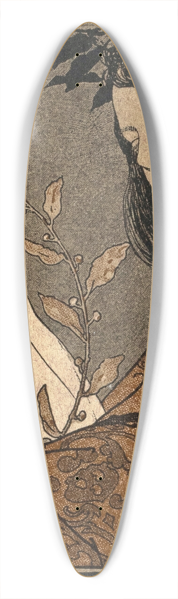 Koloman Moser - Lesendes Mdchen 39.3 inch art pintail longboard deck
