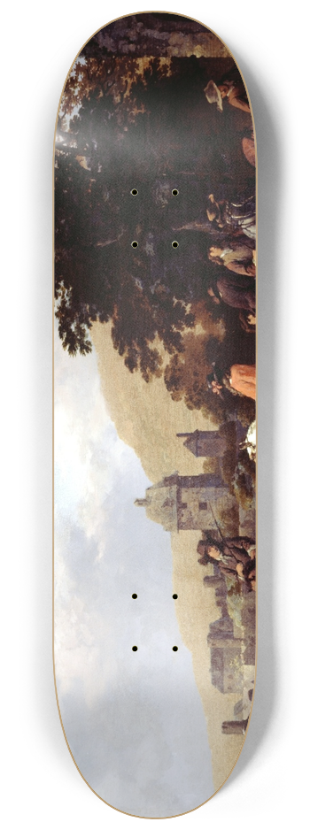 Abraham Van Calraet - A Riding School in the Open Air 8.25 inch art skate deck