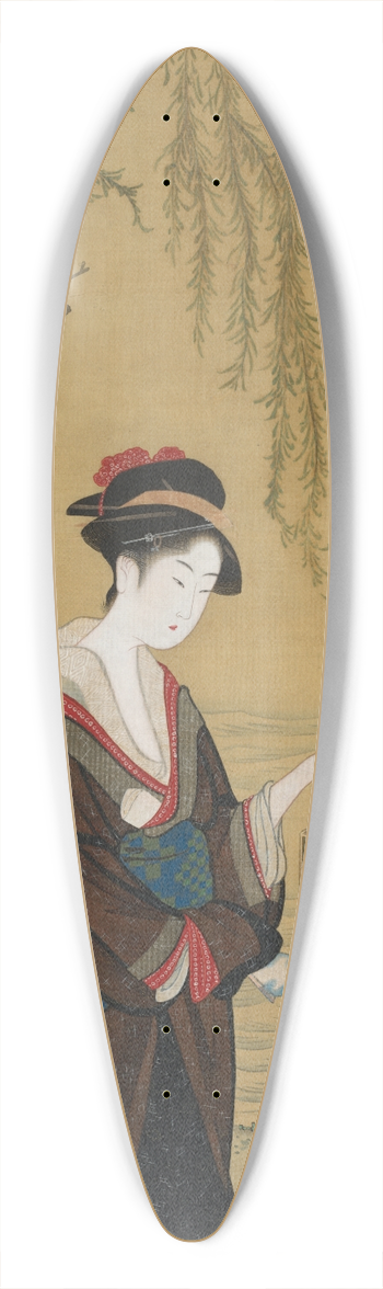 Kubo Shunman - Beauty with Fireflies 39.3 inch art pintail longboard deck