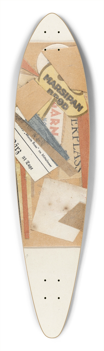 Kurt Schwitters - Collage 39.3 inch art pintail longboard deck