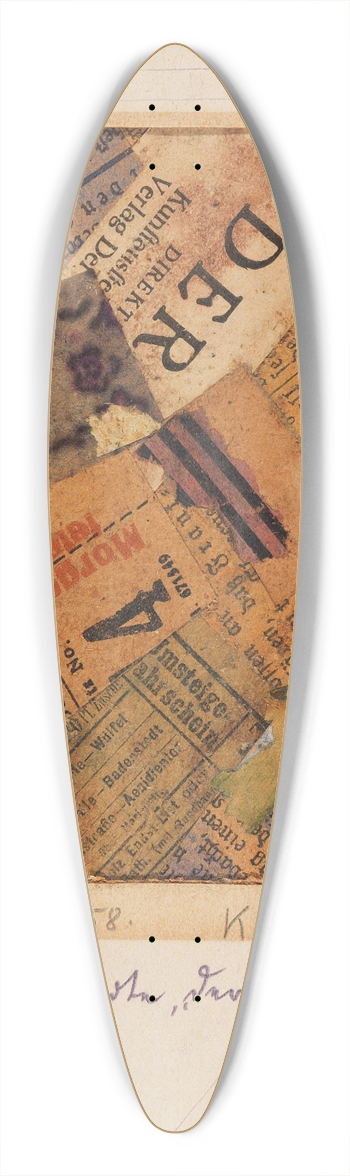 Kurt Schwitters - Mz 58, Worte der 39.3 inch art pintail longboard deck