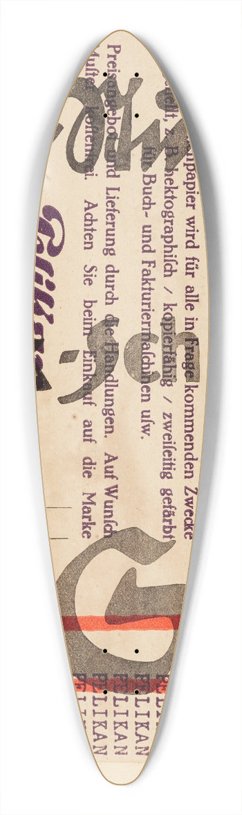 Kurt Schwitters - Schnack (Pelikan) 39.3 inch art pintail longboard deck