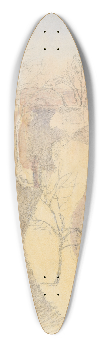 Ladislav Mednynszky - Landscape study 39.3 inch art pintail longboard deck