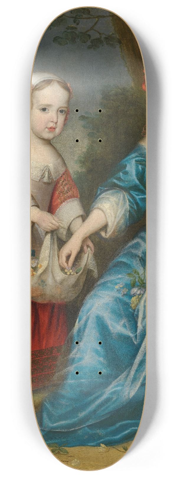 Gerard van Honthorst - Double Portrait of Prince Willem III (1650- 1702) and his Aunt Maria,Princess of Orange (1642-1688) as Children 8.25 inch art skate deck
