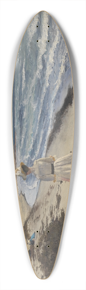 Laurits Andersen Ring - Lady at Karrebksminde Beach, Zealand 39.3 inch art pintail longboard deck